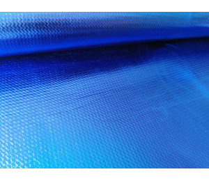 Folienjersey Metallic Webware Waben blau